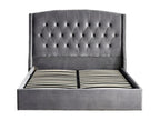 Lit coffre capitonné losange velours Calmetop-Couleur Noir-160x200 61647KWLV
