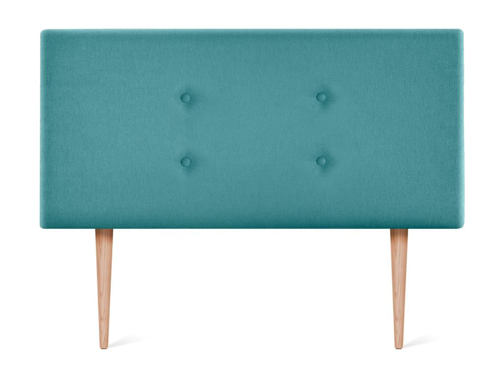 Nidchicshop Tête de lit en tissu Nidchicshop avec 2 Nidchicshopées de boutons 95x105cm avec pieds Lits 90 - Turquoise 39353NCKW