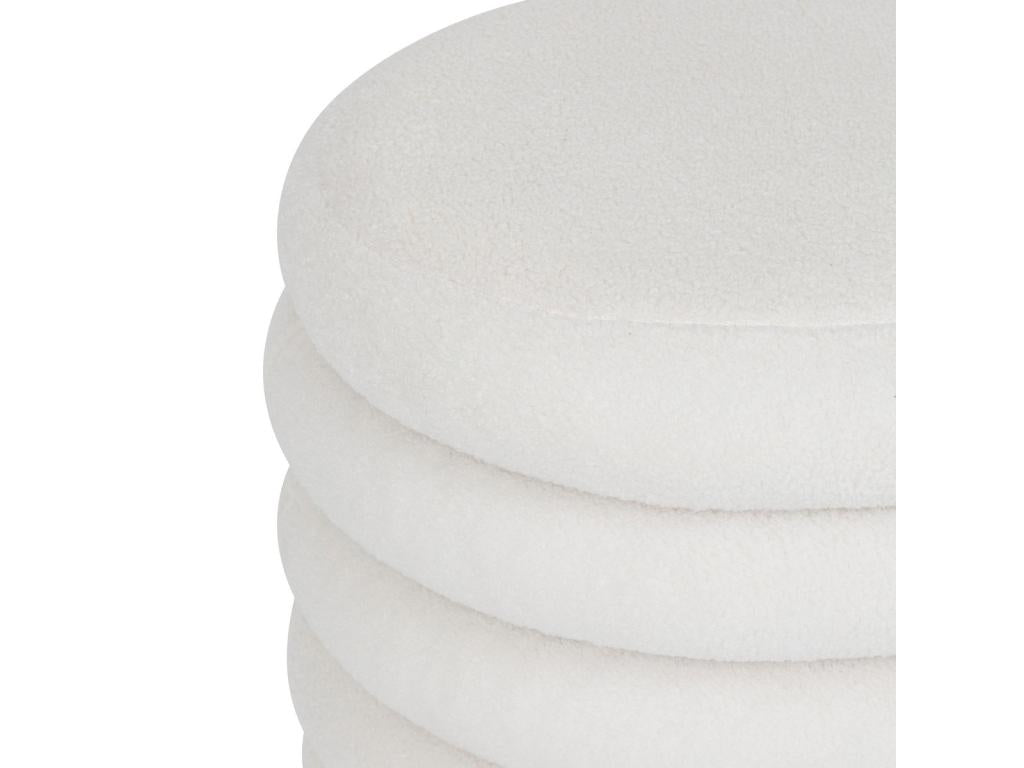 Pouf avec coffre en tissu à bouclesttes Blanc 59x45 cm 47753RFBZ