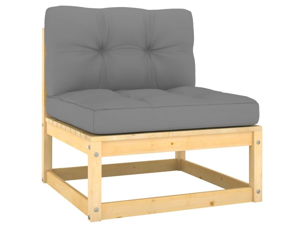 Salon de jardin 5 pcs avec coussins Bois de pin massif 39 56777CWVF