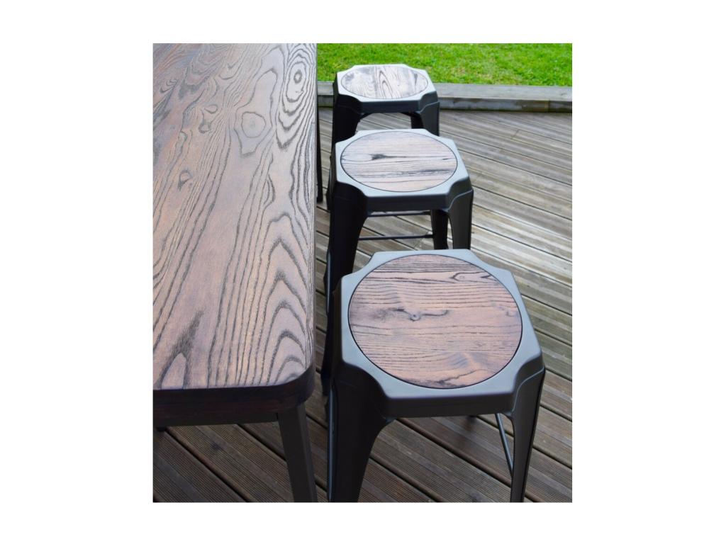 Calmetop - Mange debout plateau bois massif foncé 93522FHUX