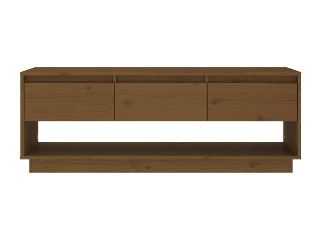 Meuble TV Marron miel 110,5x34x40 cm Bois de pin massif 29849KOHB