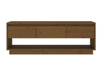 Meuble TV Marron miel 110,5x34x40 cm Bois de pin massif 29849KOHB