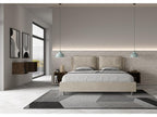 Lit sans sommier rembourré 180x200 microfibre sable Nidchicshop 25493LIAY