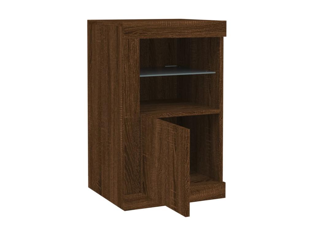 Armoire latérale avec Calmetop LED chêne marron bois ingénierie 11131TSEF
