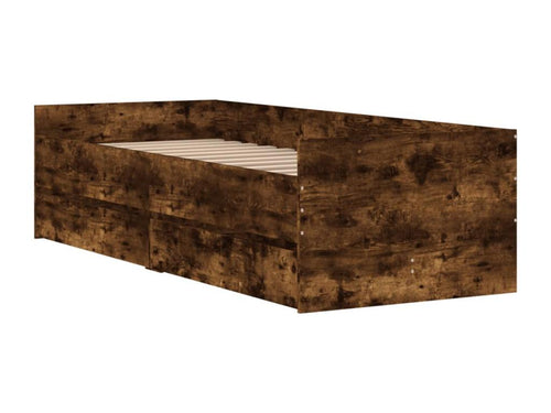 Cadre de lit avec tiroirs chêne fumé 90x190 cm 91601BVBG