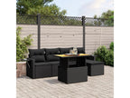 Salon de jardin 6 pcs avec coussins noir résine tressée 07260AAJG
