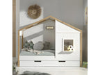 Pack - Lit Cabane / Tiroir Nidchicshop II 90x200cm Blanc 86636UMSO