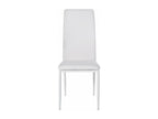 Chaise de salle à manger x1 design classique en PVC blanc piètement à quatre pieds en métal blanc 10 0002090 30036BTXL