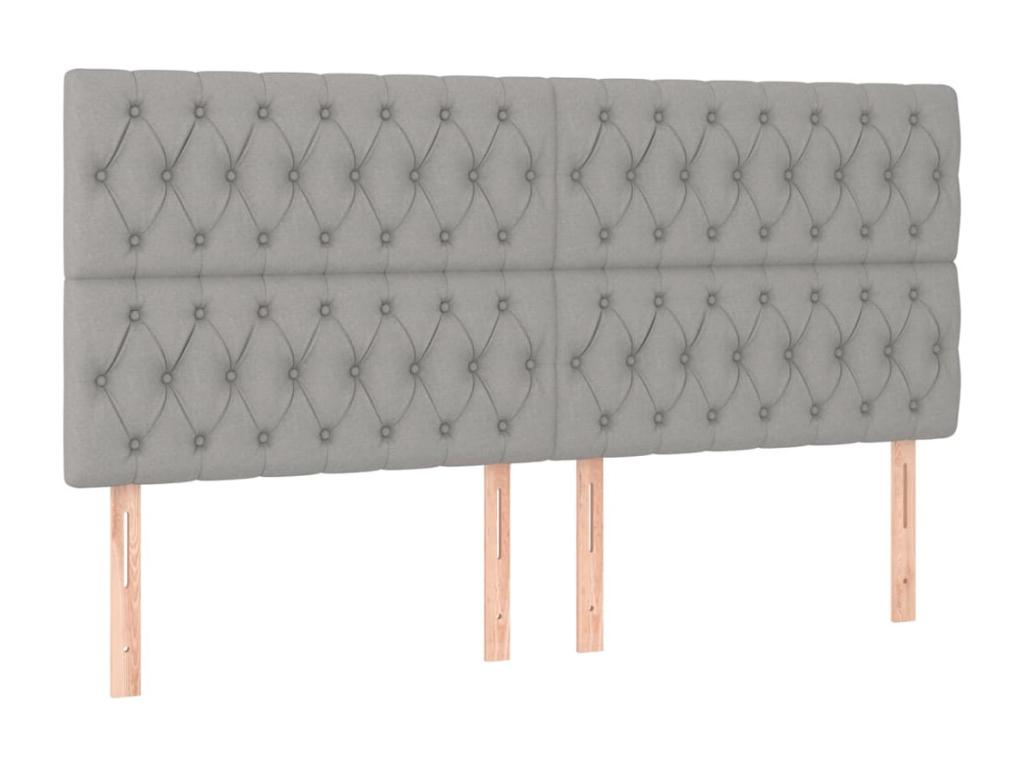 Tête de lit à LED Gris clair 180x7x118/128 cm Tissu 43363VFLF