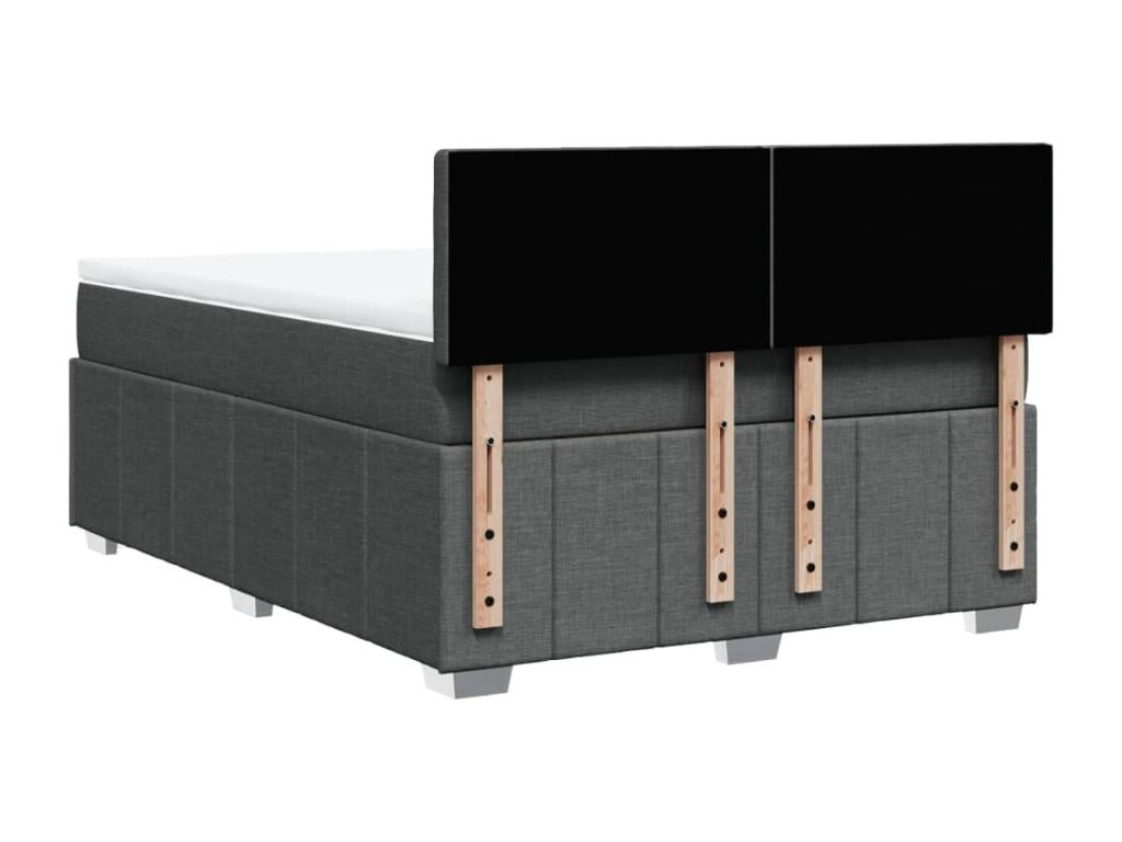 Sommier à Nidchicshop de lit avec matelas Gris foncé 160x200cm Tissu 81523GITR