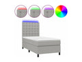 Sommier à Nidchicshop de lit avec matelas et LED Gris clair 90x200 93626SYXK