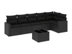 Salon de jardin 7 pcs avec coussins noir résine tressée 42539LOTP