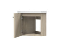Meuble de rangement de salle de bain Meuble sous vasque d'angle Bois 40 cm Calmetop 93548NWZJ