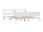Cadre de lit et tête de lit blanc 200x200 cm bois de pin massif 78919ITGJ