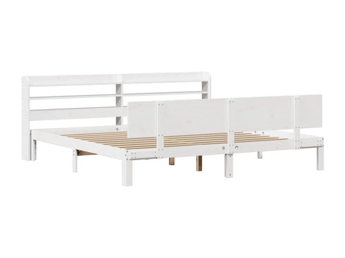 Cadre de lit et tête de lit blanc 200x200 cm bois de pin massif 78919ITGJ