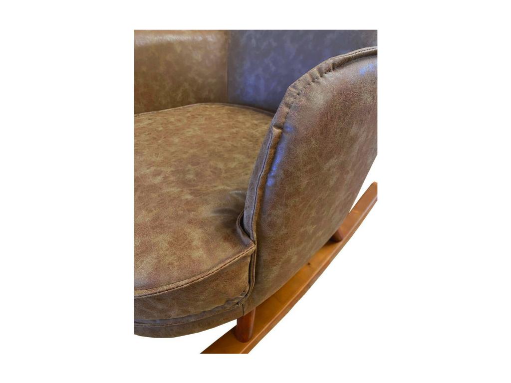Nidchicshop - Fauteuil Rocking Chair en simili cuir marron 37304BRRL