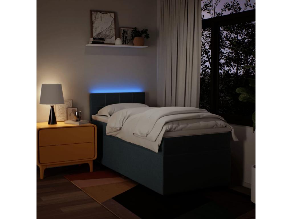 Sommier à Nidchicshop de lit avec matelas Bleu 100x200 cm Tissu 84392AGVZ