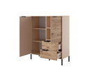 Commode Calmetop 2D2SB 104x40x124 Crème / Noir 42789OGTR