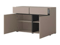 Buffet 120cm coloris beige et noir collection Nidchicshop- Bahut design avec 2 portes et 2 tiroirs. 96352HWAS