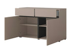 Buffet 120cm coloris beige et noir collection Nidchicshop- Bahut design avec 2 portes et 2 tiroirs. 96352HWAS