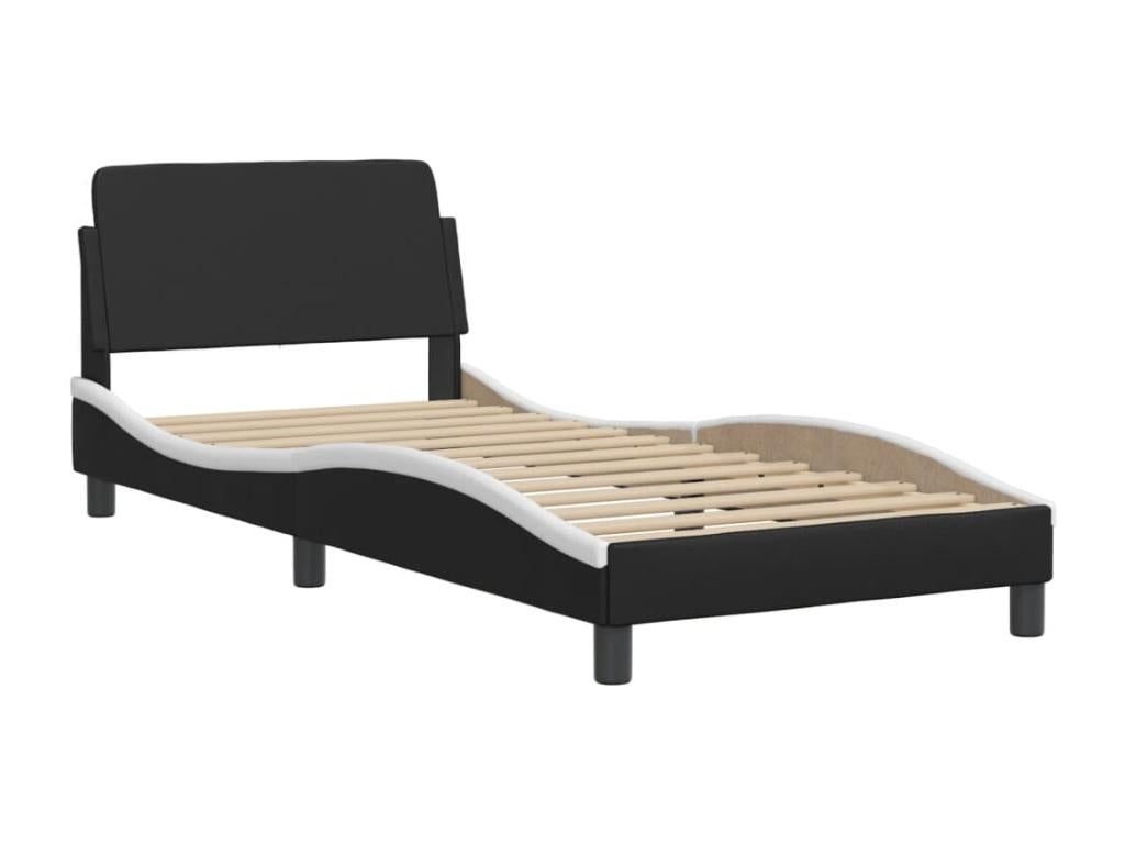Cadre de lit sans matelas noir et blanc 80x200 cm similicuir 86517WDBN