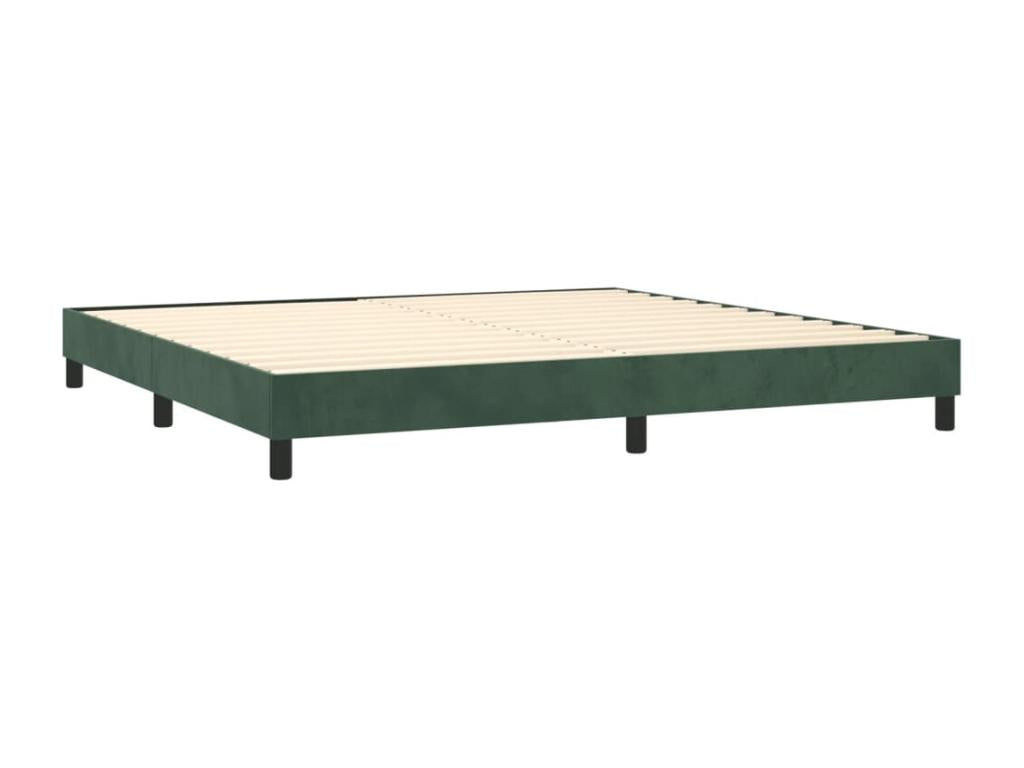 Lit à sommier tapissier et matelas Vert foncé 200x200cm Velours 42782FYSP