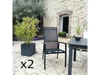 Fauteuil de jardin en aluminium avec dossier réglable noir lot de 2 Nidchicshop 77414SPJF