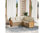 Salon de jardin avec coussins 5 pièces beige résine tressée 09027CKXT