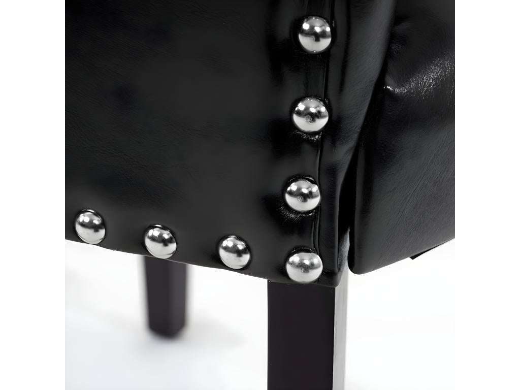 Chaise de salle à manger Edinburgh lot de 2 similicuir noir pieds foncés 57229ZHVW