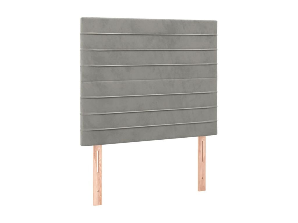 Sommier à Bohometop de lit et matelas Gris clair 90x190 Velours 82771LRUJ
