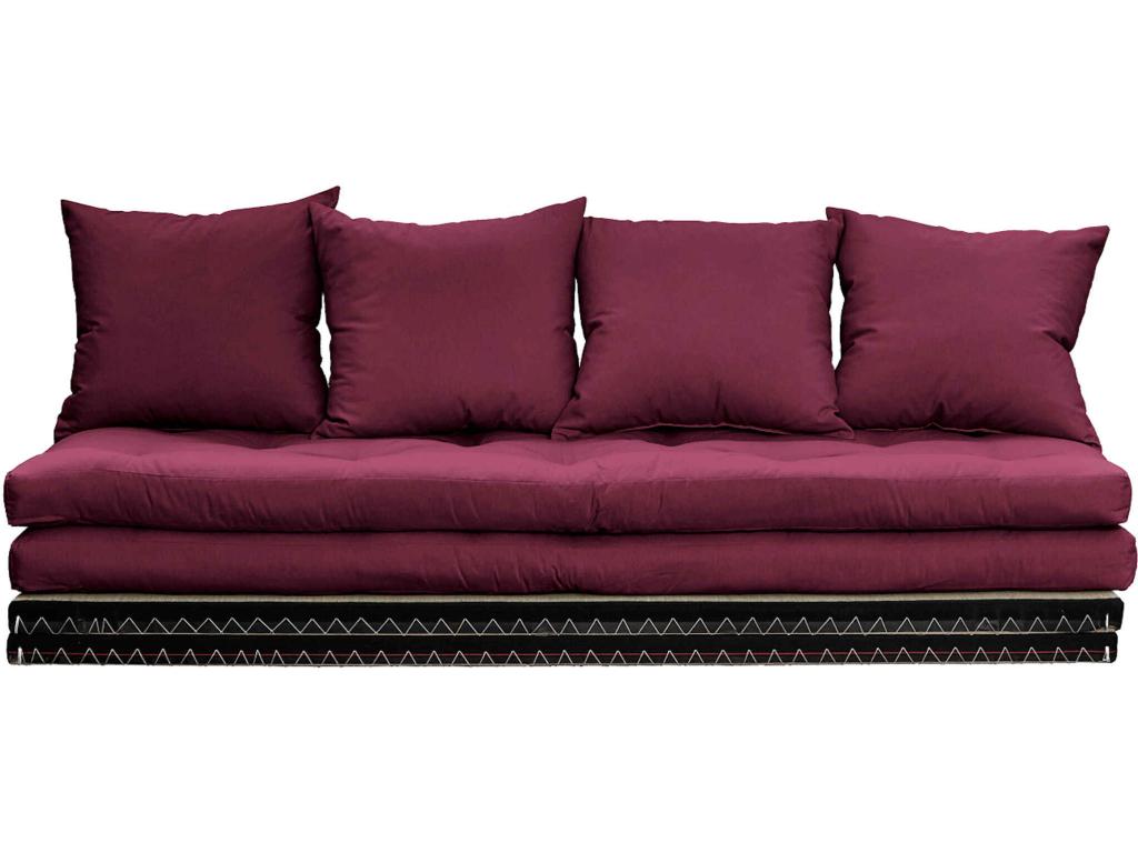 Nidchicshop canapé lit 3 places 2x70x200 Nidchicshop bordeaux 59419VENH