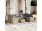Salon de jardin avec coussins 10 pièces beige résine tressée 36127STUL