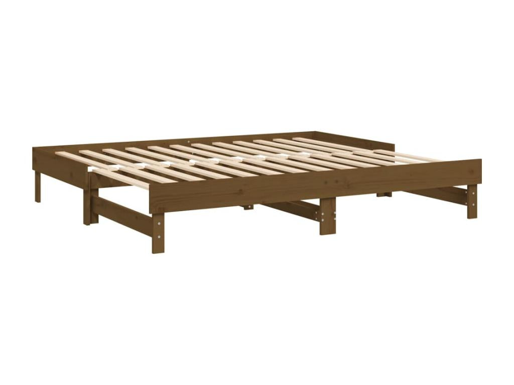 Lit coulissant Marron miel 2x 80x200 cm Bois de pin massif 20752ODHH