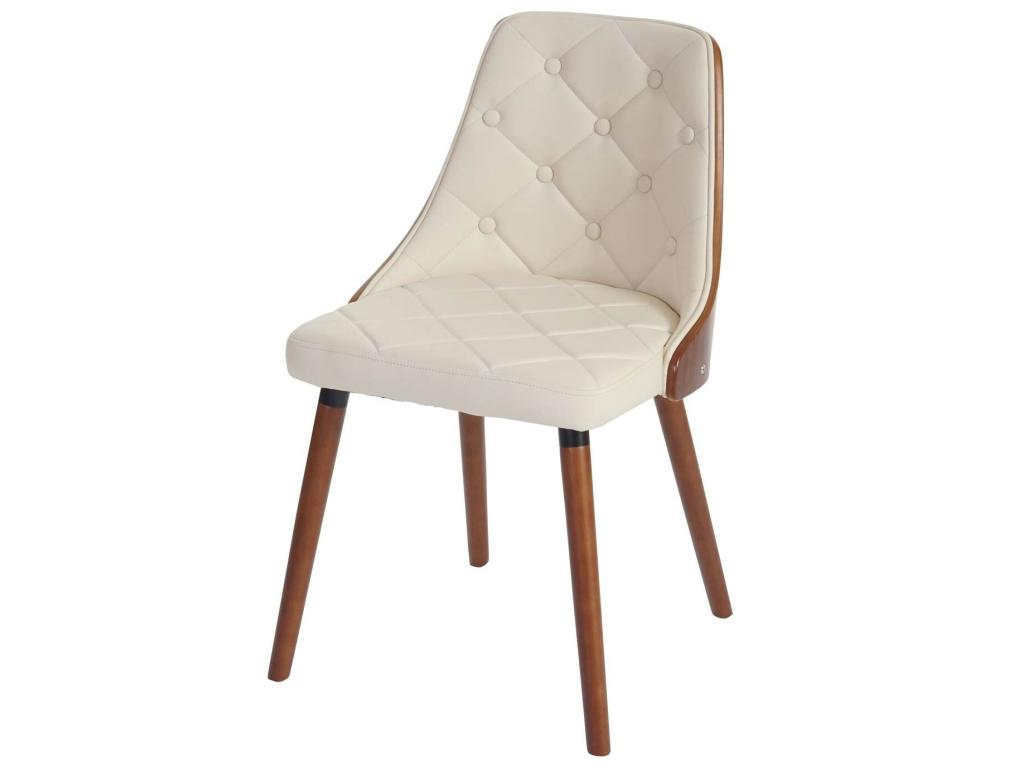 Chaise de salle à manger Calmetop-A75 simili cuir crème 90252WPQU