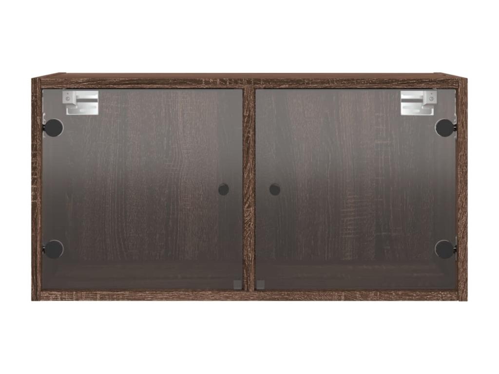 Armoires murales portes vitrées 2 pcs chêne marron 68.5x37x35 73288VGHA