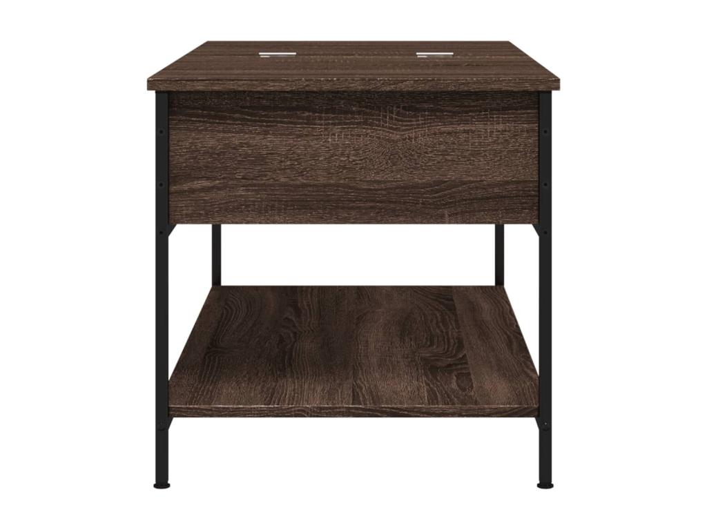 Table basse chêne marron 100x50x50 bois d'ingénierie et métal 31665LKYM