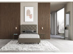 Lit 1 place et demi avec sommier rembourrée 120x210 similicuir cappuccino Nidchicshop 70031YDDI