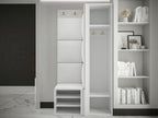 Meuble d'entrée Nidchicshop 382 186x82x46cm Miroir Noir - Blanc Nidchicshop - Stratifié - Faux cuir 48488OMAV