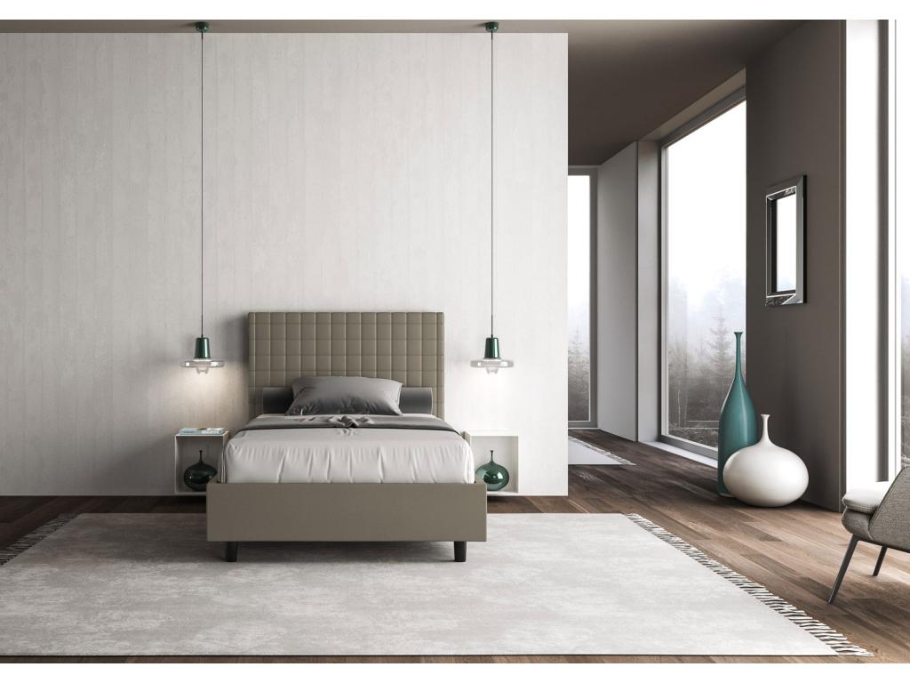 Lit 1 place et demi sans sommier rembourré 120x210 similicuir cappuccino Nidchicshop 94482IRFM