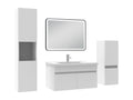 Meuble simple vasque 80cm avec colonne miroir lumineux 3 couleurs dimmable blanc 62763LJXS