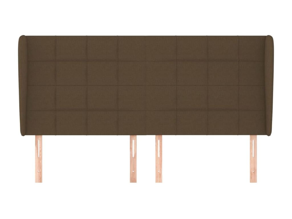 Tête de lit avec oreilles Marron foncé 203x23x118/128 cm Tissu 13924QGYD