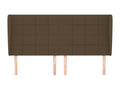 Tête de lit avec oreilles Marron foncé 203x23x118/128 cm Tissu 13924QGYD
