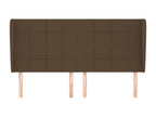 Tête de lit avec oreilles Marron foncé 203x23x118/128 cm Tissu 13924QGYD