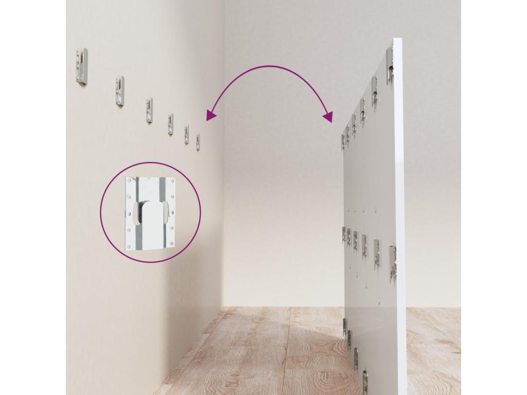Tête de lit Blanc brillant 200x1,5x80 cm Bois d'ingénierie 96347PDBG