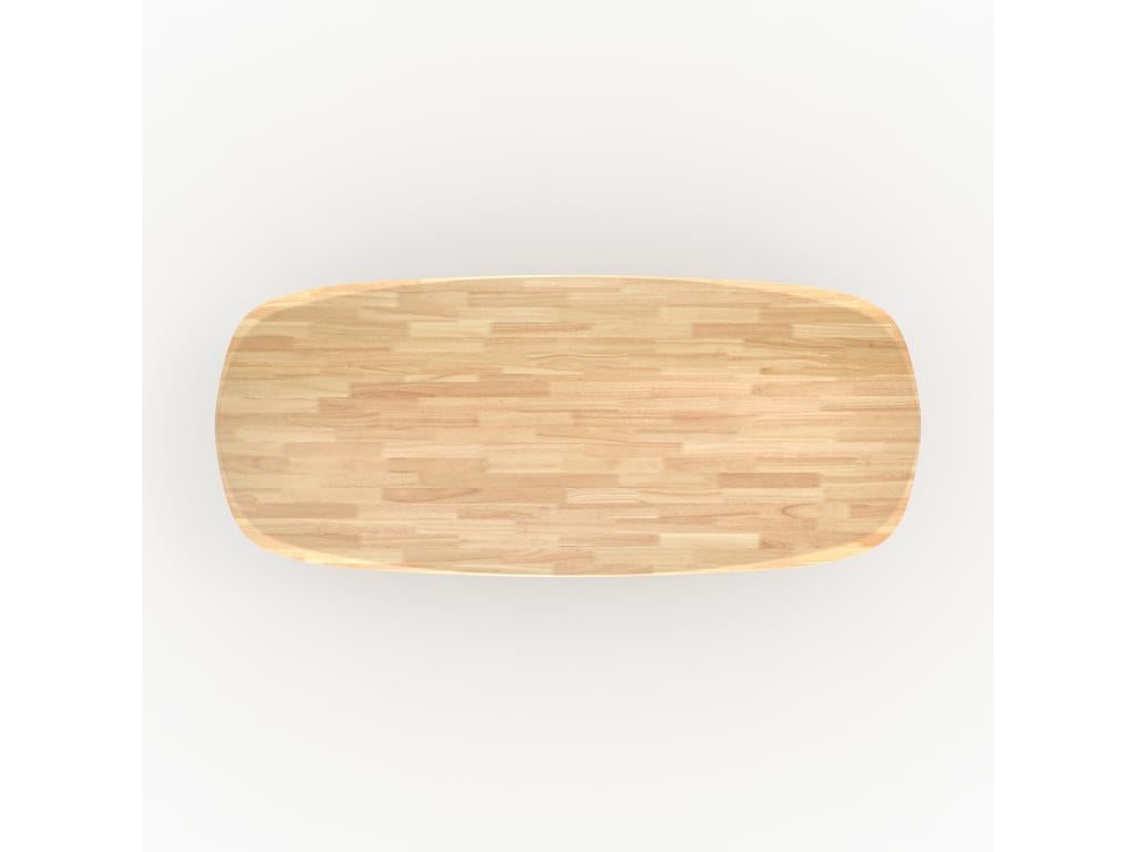 Table rectangulaire en bois d'hévéa massif clair 8 personnes - Nidchicshop 61419FNOW