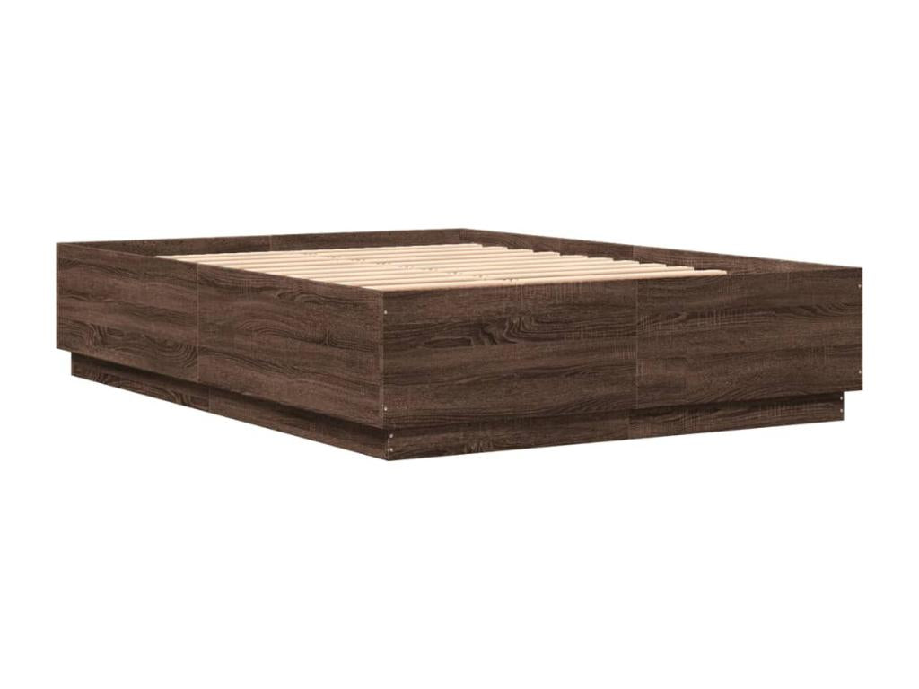 Cadre de lit avec Nidchicshopères LED chêne marron 120x200 cm 26494BXHY