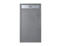 Receveur de douche 80x190 cm avec grille latérale Nidchicshop gris Nidchicshop 7037 en résine synthétique et poudre de marbre avec drain 94049HVVP