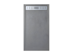 Receveur de douche 80x190 cm avec grille latérale Nidchicshop gris Nidchicshop 7037 en résine synthétique et poudre de marbre avec drain 94049HVVP
