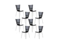 Lot de 8 Chaise de conférence - Bois / Métal chromé - Noir - Nidchicshop 82823TZEQ